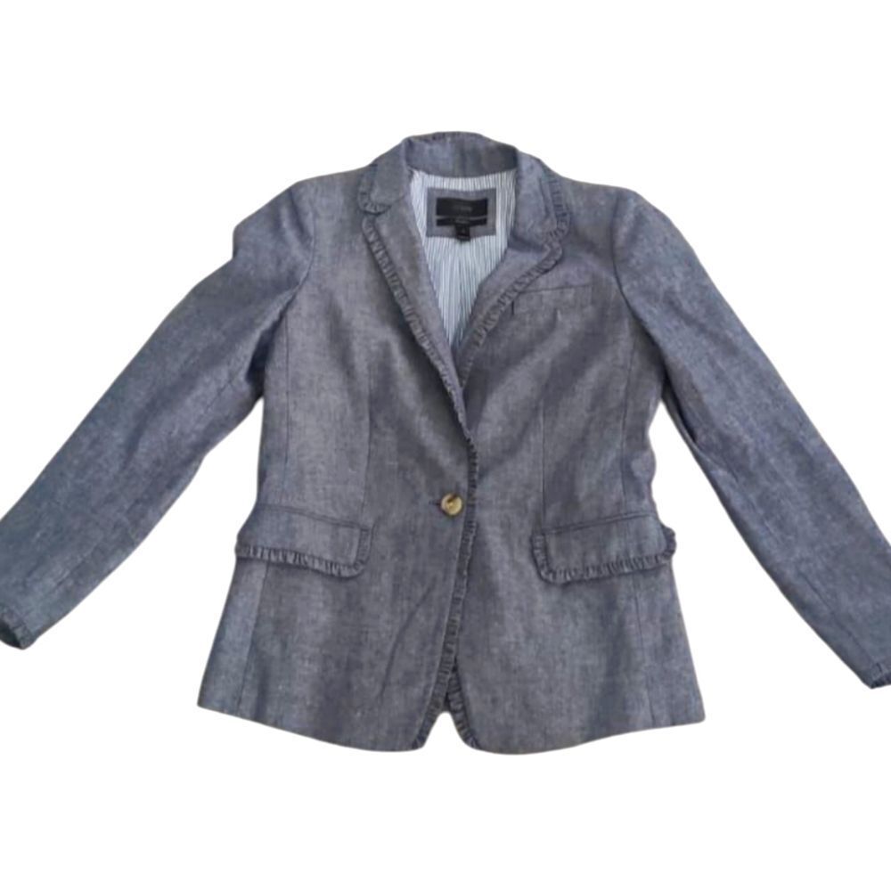 NWOT J. Crew Regent Chambray Blazer with Single Button
